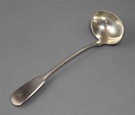 An early 19th century Aberdeen silver sauce ladle by William Jamieson.